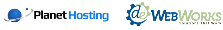 Planet Hosting and DE Web Works logos